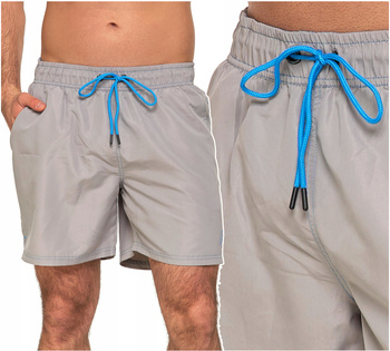 SZORTY KĄPIELOWE Spodenki Kąpielówki Szybkoschnące Gładkie Szare MORAJ