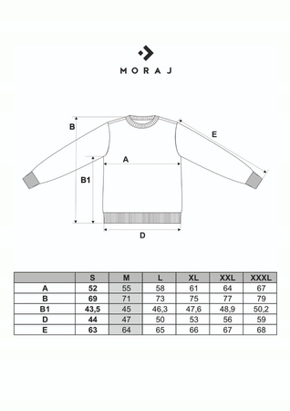 Bluza Męska Wkładana Przez Głowę Bez Kaptura Bawełniana Wygodna MORAJ