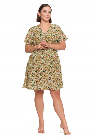 SUKIENKA DAMSKA MINI Zwiewna Kopertowy Dekolt Wiązana Elegancka MORAJ 