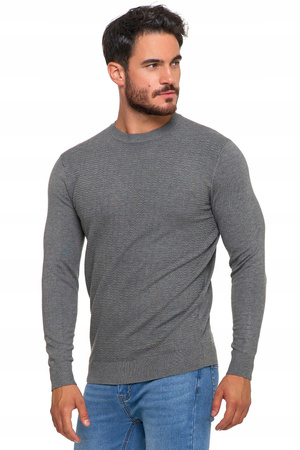 Sweter Męski Elegancki Modny Okrągły Dekolt Klasyczny Wiskoza MORAJ 