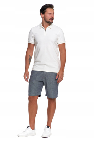 Elegancki T-Shirt Koszulka Polo Polówka Na Zamek Krótki Rękaw MORAJ 