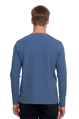 KOSZULKA MĘSKA Z DŁUGIM RĘKAWEM LONGSLEEVE WAFLOWANY BAWEŁNA MORAJ