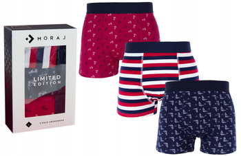 MORAJ Bokserki Męskie Bawełniane Żaglówka 3-pak