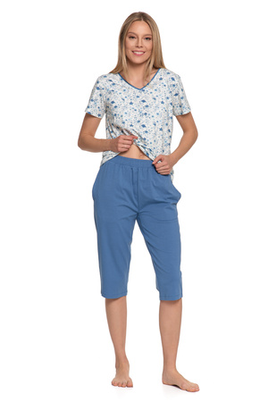 PIŻAMA DAMSKA DWUCZĘŚCIOWA MORAJ T-SHIRT KRÓTKI RĘKAW 3/4 SPODNIE
