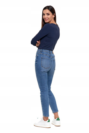 Spodnie Jeansowe Damskie Jeansy Skinny Wysoki Stan Wygodne MORAJ