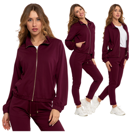 DRES DAMSKI SPODNIE DRESOWE ZWĘŻANA NOGAWKA BLUZA ROZPINANA KLASYK MORAJ 