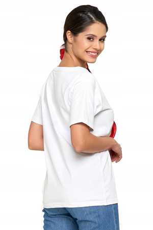 T-Shirt Damski Bawełna PREMIUM Luźna Koszulka Wygodna Dekolt V MORAJ 