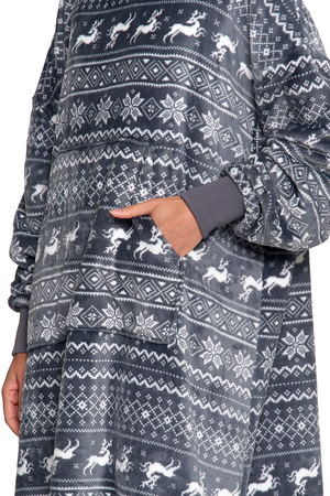 KOCOBLUZA CIEPŁA DUŻA BLUZA Z KAPTUREM KOC NA ZIMĘ OVERSIZE MORAJ