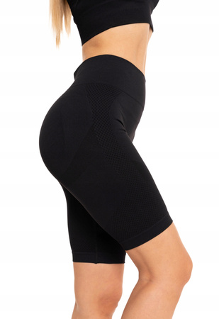 Krótkie LEGGINSY DAMSKIE Kolarki Bezszwowe Push-Up Wysoki Stan MORAJ 