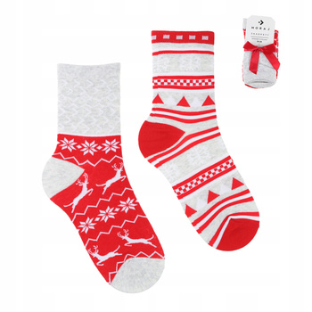 MORAJ Skarpety Świąteczne 2-PARY PREZENT
