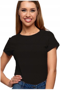 MORAJ Bluzka damska prążkowana krótki rękaw