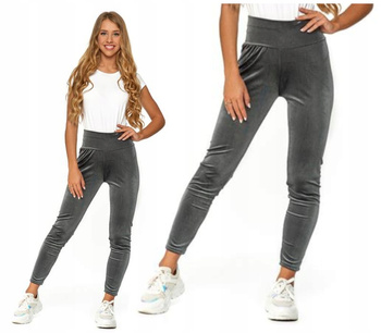 Legginsy Damskie Getry Welurowe Kryjące Wygodne Wysoki Stan MORAJ