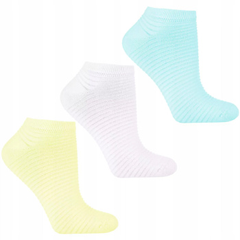 Skarpetki Stopki Damskie Skarpety MORAJ Do Kostki Prążkowane 3-pak 