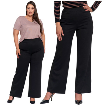 KLASYCZNE SPODNIE DAMSKIE WYSOKI STAN I PROSTA NOGAWKA ELEGANCKIE MORAJ