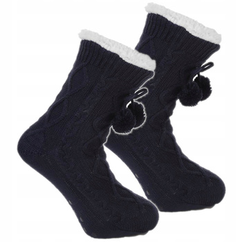 SKARPETY DAMSKIE Grube Skarpetki Bambosze z ABS Sweterkowe MORAJ 