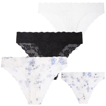 ELEGANCKIE MAJTKI DAMSKIE KORONKOWE FIGI SUBTELNE DELIKATNE MORAJ 3-PAR