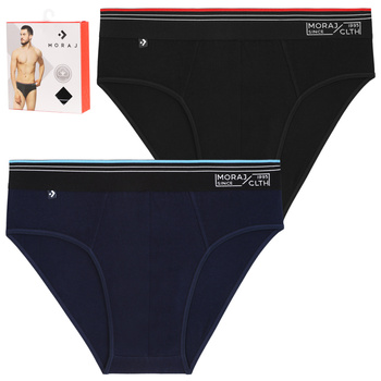 SLIPY MĘSKIE Klasyczne Majtki Bawełniane Wygodne Komfort 2-PAK MORAJ 