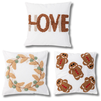 ZESTAW ŚWIĄTECZNYCH POSZEWEK PIERNIKI NA ŚWIĘTA 45X45 CM 3SZT. MORAJ