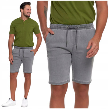 Szorty Męskie na Lato Krótkie Spodenki Jeansowe Wiązane w Pasie MORAJ 