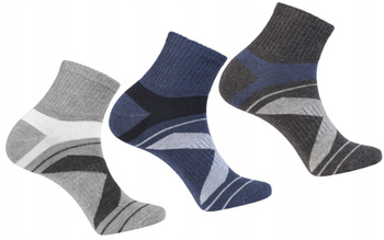Skarpetki Męskie Za Kostkę 3/4 Bawełna Szeroki Ściągacz MORAJ 3-pary 