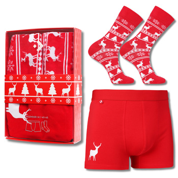 ZESTAW ŚWIĄTECZNY BOKSERKI SKARPETY PREZENT NA ŚWIĘTA MIKOŁAJKI MORAJ