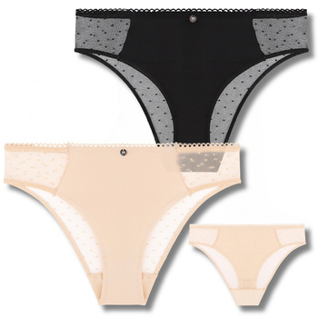 ELEGANCKIE FIGI DAMSKIE MORAJ 2PAR KLASYCZNE MAJTKI Z SIATECZKĄ MODNE