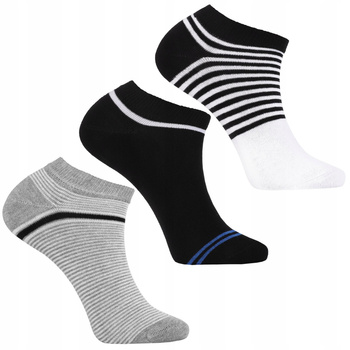 Stopki Męskie Skarpetki Niskie Skarpety Wzór w Paski MORAJ 3-PAK 
