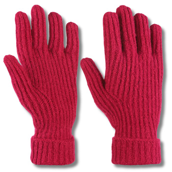 CIEPŁE RĘKAWICZKI DAMSKIE NA ZIMĘ PIĘCIOPALCZASTE PRĄŻKOWANE MORAJ