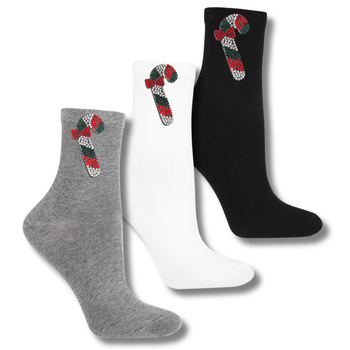 UROCZE SKARPETKI DAMSKIE KRYSZTAŁKI SKARPETY NA PREZENT MORAJ 3-PARY
