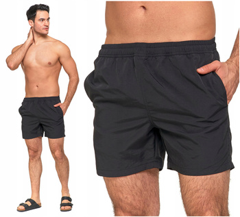 Czarne SZORTY KĄPIELOWE Gładkie Szybkoschnące Spodenki Kąpielówki MORAJ 