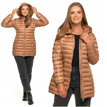 Kurtka Damska Przejściowa z Kapturem Puchowa Elegancka na Jesień MORAJ 