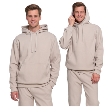 KLASYCZNA BLUZA MĘSKA PRZEZ GŁOWĘ DELIKATNA STRUKTURA Z KAPTUREM MORAJ