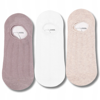 Stopki Damskie Niskie Skarpetki Balerinki z Silikonem MORAJ 3-PAK 