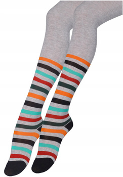 Rajstopy Dziecięce Ciepłe Miękkie Wygodne Bawełniane Paski MORAJ 