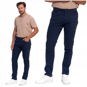 SPODNIE MĘSKIE Eleganckie Chinosy Gładkie z kieszeniami MORAJ 