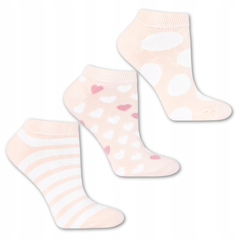 Skarpetki MORAJ Stopki Damskie Pastelowe Kolory Delikatne Wzory 3-pary