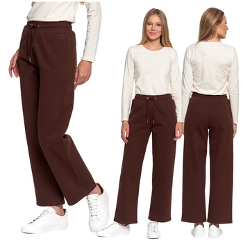 OCIEPLANE SPODNIE DRESOWE DAMSKIE PROSTA NOGAWKA WYSOKI STAN MORAJ