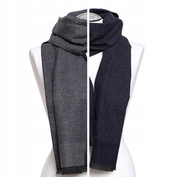 ELEGANCKI SZAL SZALIK MĘSKI DWUSTRONNY DWUKOLOROWY W DELIKATNY WZÓR MORAJ