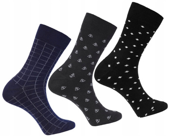 Skarpetki Męskie Wysokie Skarpety Garniturowe Modne MORAJ 3-pary 