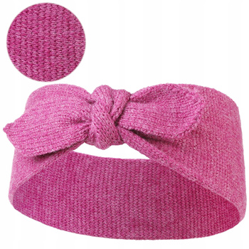 Urocza OPASKA NA GŁOWĘ Damska na uszy z Kokardką Dzianinowa Modna MORAJ