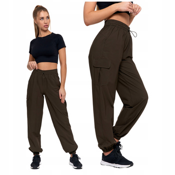 Spodnie Bojówki Damskie Wysoki Stan Luźne Parachute Wygodne Modne MORAJ 