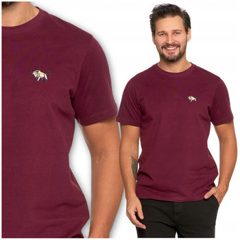 Koszulka T-SHIRT MĘSKI Bluzka z krótkim rękawem Haft Byka MORAJ 