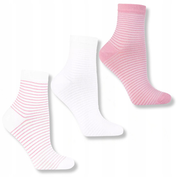 Skarpetki Damskie MORAJ Klasyczne Skarpety za kostkę Prążkowane 3-PAK 