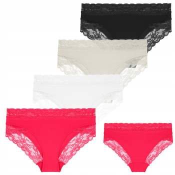 Figi Damskie Koronkowe Eleganckie Wygodne Majtki 