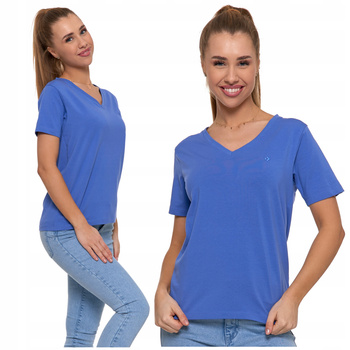 T-Shirt Damski Luźna Koszulka Bawełna PREMIUM Wygodna Dekolt V MORAJ 
