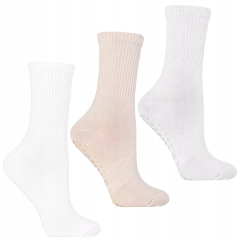 Skarpetki Damskie Wysokie Skarpety ABS na stopach Prążek 3-PAK MORAJ 