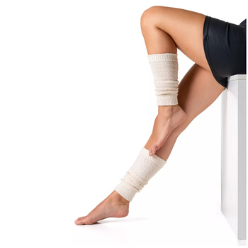 OCIEPLACZE NA NOGI SWETERKOWE BEŻOWE GETRY CIEPŁE NA ZIMĘ MORAJ R. UNI