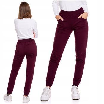 Spodnie Dresowe Damskie MORAJ Wysoki Stan Ściągacze Gładkie Wygodne 