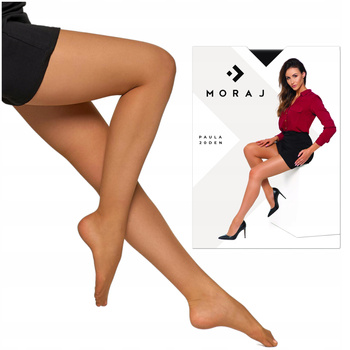 RAJSTOPY DAMSKIE Gładkie Klasyczne Cienkie BEIGE 15/20 DEN MORAJ