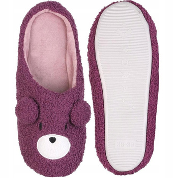 Kapcie Damskie Bambosze Wygodne Miękkie Pantofle Misie Ciepłe MORAJ 